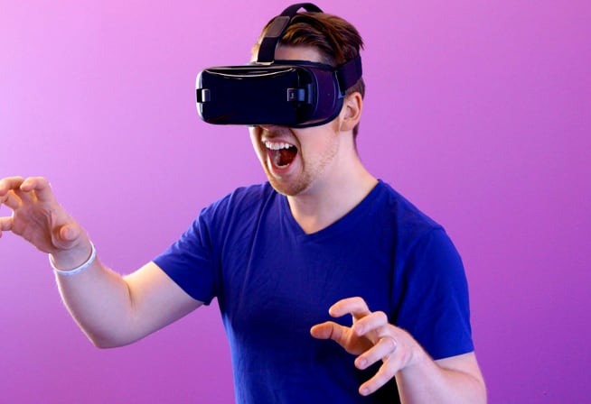 A man using a VR headset